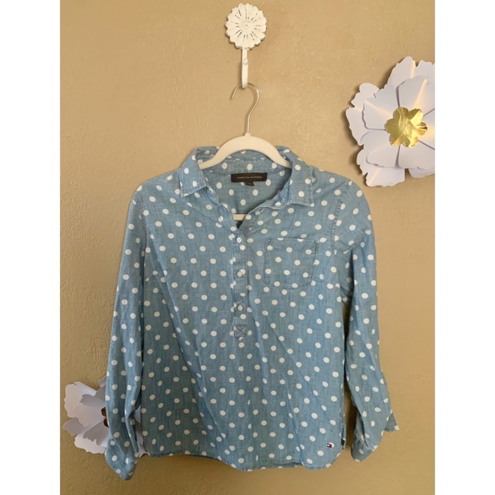 Button Down Polka Dot Top - image 1
